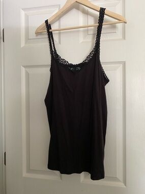 Maurices Black Lace-Trim Camisole XXL